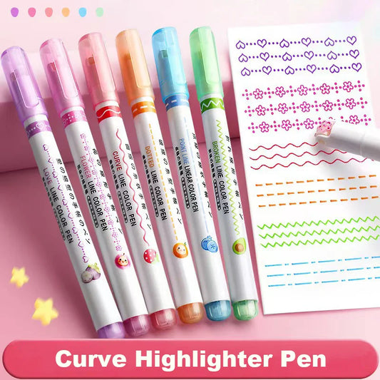 6Pcs/Set Flower Shape Outline Pens